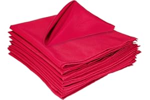 Trimming Shop Polyester Christmas Table Napkin for Hotel, Xmas Dinning Decoration, Banquet, Birthday Party, Wedding, Events & Special occasions 20 X 20 inch, (Red - 6pcs)