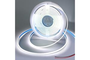 Yamlten Taśma LED DC 12 V, 5 mm, COB 3 m, 6000 K, zimna biel, 320 diod LED/M, do podświetlenia telewizora, komputera, szafy, sypialni (tylko drut