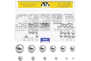 Mardatt 265 Stück 12 Größen Präzisions-Chrom-Stahl-Kugellager-Sortiment mit Aufbewahrungsbox 1/2" 3/32" 1/8" 5/32" 3/16" 7/32" 1/4" 9/32" 5/16" 1/32" 32" 3 Zoll /20.3 2 cm (13/32 Zoll)