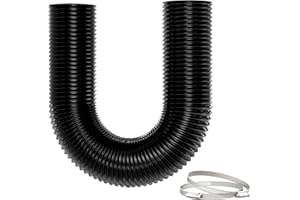 Yrichtra 75mm Tubo di Scarico, 5m Condotto di Ventilazione Flessibile in Alluminio PVC per Condizionatori d'aria, Asciugatrici e Cappe da Cucina, Nero