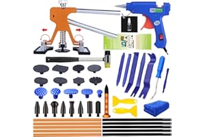 Randalfy Car Dent Puller Repair Kit - Paintless Dent Repair Tools with Golden Lifter - Universal Auto Body Dent Repair Tool, Slide Hammer and Glue Gun for Large & Small Ding Hail Dent Remover