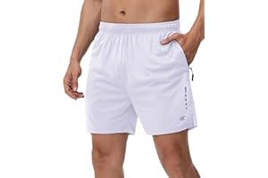 Tyhengta Men's Shorts Quick Dry Running Shorts Sports Gym Shorts Athletic Jogging Shorts Workout Shorts with Zip Pockets