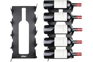 ETTERR Botellero de Acero para Todo Tipo de vinos, con Anclaje de Pared y embellecedores. (Blanco)