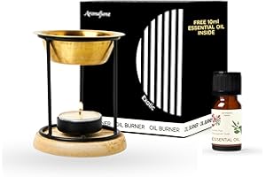 Aromafume Exotic Essential Oil Burner | Oil Diffuser with candle | Brass | Use for Essential Oil, Aroma Oil, Diffuser Oil, SPA, Yoga, Meditation, Home Fragrance | with Surprise 10ml Essential Oil