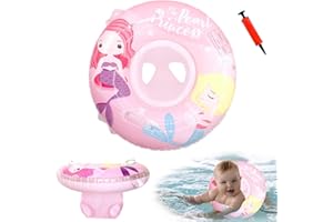 ALVILLER Salvagente per Bambini, Anello di Nuoto Gonfiabile con Sedile e Maniglia, Ciambella Piscina Neonato, Giocattolo Acquatico per 6-36 Mesi di Allenamento per Neonati Bambino