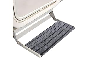 Nilioyul Wohnmobil Trittstufen Fußmatte rutschfeste Verstellbare Teppich Fußmatten für Trittstufe mit Schnallenverschluss Camping Trittstufen Matte Wohnmobil Zubehör（Grau）
