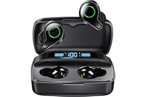 Esiposs Auriculares Inalámbricos, Bluetooth 5.0 Auriculares 156H Playtime in-Ear Estéreo Auriculares con Mic, IPX7 Impermeable Auriculares con USB-C Estuche de Carga para i Phone Samsung Android