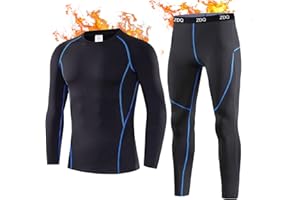 ZDQ Ropa Interior Térmica Invierno Hombre Esquí Térmico Conjuntos Térmicos Camisetas Manga Larga Pantalon Largos para Deportes Senderismo Snowboard