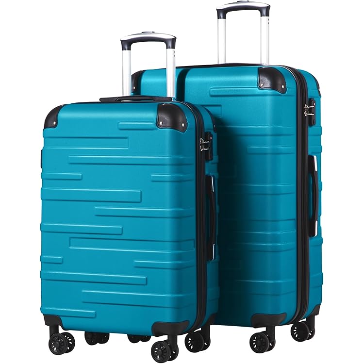 MONZANA® Set de 4 valises rigides Argent S/M/L/XL roues 360° Bagage