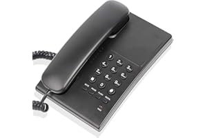 UVITAL Landline Telephone for Home, No Need Battery, Wall-Mountable, One Key Redial, Flash, Mute, Easy to Operate, Space Saving, Load Ring Tone, Desktop Phone, Black