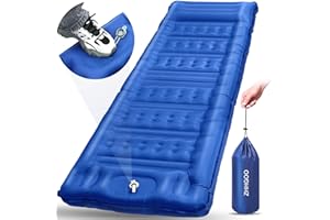 ZHHGOO Colchon Hinchable Camping,Esterilla Hinchable Camping con Bomba de Pie para Exteriores,Espesor Colchon Inflable Camping con Almohada,Senderismo,Playa,Camping
