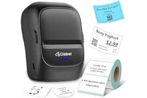 CLABEL Portable Bluetooth Label Maker Machine 221B Handheld Thermal Mini Barcode Label Printer Wireless Rechargeable Labelling Device Compatible with iOS & Android for Home Office