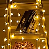 Briignite 40LEDs Globe String Lights, 5M Warm White String Lights Battery Powered, 2 Lighting Modes, Fantastic Decor for Chri