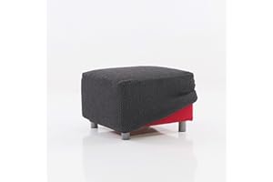 MAXIFUNDAS FUNDAS DE SOFA & CHAISE LONGUE MAXIFUNDAS - Funda de Puff RELIVE Gris Oscuro. Válido para Puffs de 40 a 60 cm Cada Lado