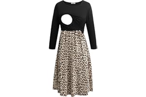 Smallshow Nursing Dresses 3/4 Sleeve Maternity Breastfeeding Dress for Women