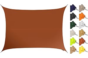 Kookaburra 4m x 3m Rectangle Water Resistant Garden Patio Sun Shade Sail Canopy 96.5% UV Block with Free Rope (Terracotta)