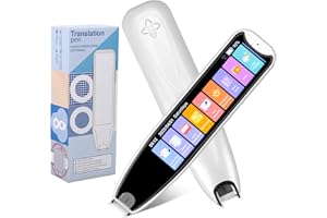 CONBLOM Scan Übersetzer Stift, Online 142 Sprachen Scan Reader Pen Lesestift mit 3,7 Zoll Touchscreen, Echtzeit-Scan-Lesestift für Legasthenie (Weiß)