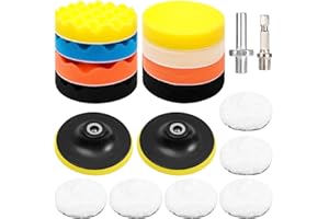 HUIFOO 125mm Polierschwämme Pads,18 Stück Polier set,Polierpads,Auto Schwämme Pads Polieraufsatz,Auto Polieren Pads für Akkuschrauber,Polierauflage,Bohrmaschine Polieren,Schleifen,Wachsen