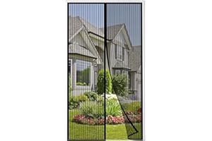 Auxmir Fliegengitter Balkontür Magnet Insektenschutz 80x200cm, Fliegenvorhang Terrassentür, Fliegenschutz Tür Balkontür Terrassentür Kellertür, Stärkere Magneten, Klebemontage ohne Bohren, Schwarz