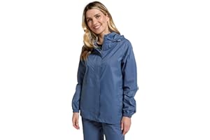 Mountain Warehouse Pakka Womens Waterproof Packable Jacket - Foldaway Hood Jacket, Ladies Coat, Lightweight Rain Jacket - For Spring Summer, Walking, Travelling
