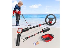 Detector de Metales Niños, Sunowl Detector Metales Niños Ligeros con Pantalla Retroiluminada de Vástago Ajustable y Bobina de Búsqueda Impermeable, Detector de Metales para Niños de Alta Sensibilidad