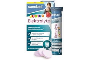 ‎SANOTACT sanotact Elektrolyte Junior (16 Brausetabletten) • Elektrolyte für Kinder bei Durchfall, bei Hitze, auf Reisen • Zur Unterstützung des Flüssigkeitshaushalts • Erdbeer-Geschmack