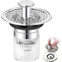 Passoire Bouchon D'évier 3 En 1 Pop-up En Acier Inoxydable - Pour Cuisine, Neuf, Couleur Argent