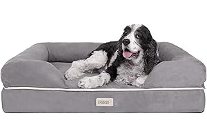 Friends Forever Orthopedic Dog Bed Lounge Sofa Removable Cover 100% Suede Mattress Memory-Foam With Bolster Rim Premium Prestige Edition