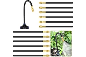 AOOWU Irrigation Spray Nozzles, 12 Pcs 8mm Misting Nozzle, Adjustable Copper Atomizing Nozzle Drip Irrigation Sprayer, Atomizing Micro Sprinkler, Garden Cooling Irrigation Equipment for Lawn