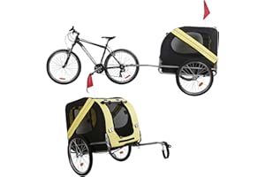 Wiltec Remorque de vélo pour Chien, 2200 x 700 x 780 mm, capacité 40 kg, Poussette à attelage Embrayage Rotatif de sécurité, Moustiquaire, Tissu Anti-Pluie
