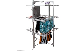EPISENT 3-Tier Heated Clothes Airer Aluminium 36-Bar - Large 72x78x138 cm, Energy-Efficient,Foldable Drying Rack