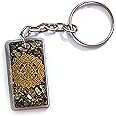 ASTROGHAR Shri yantra Laxmi Yantra Pyrite Crystal Chips Inside Orgone key Chain key Ring