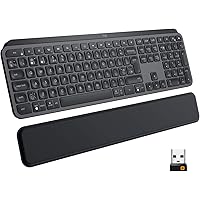 Logitech MX Keys Advanced Wireless Illuminated Keyboard, Tactile Responsive Typing, Automatic Backlighting, Flow-Enabled, Met