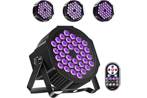 KRIDERISH 72W Lumière Noire UV, 36 LED UV Par Lumière de Scène avec Télécommandée pour Fête, Bar, Scène, Noël, Halloween, Mariage (1 Pièce)