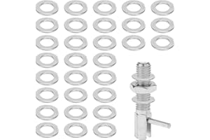 SPETNGSAKE Zestaw 30 pierścieni mocujących ze stali nierdzewnej, spłaszczone, do drzwi pokojowych, podkładki, akcesoria, 10 x 16 x 1 mm, do drzwi z zawiasami, srebrne, do standardowych drzwi pokojowych