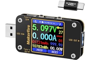 INNOVATEKING-EU USB Tester Multimeter USB-C Spannungsprüfer Großer Bildschirm hoher Auflösung Typ-C Voltmeter PD Amperemeter Stromtester Messgerät Digital Power Meter Farbe Display Spannung Strom Multi-function