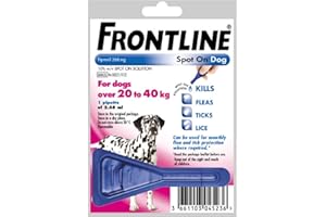LEEWAY FRONTLINE SPOT ON FOR LARGE DOGS 20-40KG -FLEA, TICK & MITE KILLS & PREVENTS (1 PIPETTE PACK)