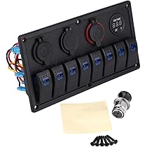 YMYNY Lot De 5 Interrupteurs à Bascule Ronds DC 20A 12V Pour Voiture Et Bateau Avec Led Bleue 86440309