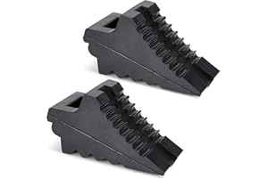 AFA TOOLING APPROVED FOR AUTOMOTIVE Jeu de 2 cales de roue | Cale en caoutchouc robuste pour pneus avant et arrière | Conception côtelée à prise rapide, poignées de transport ergonomiques | Bloc de cale pour voiture, camion