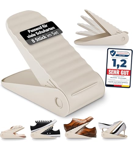 VIQIHEOE Schuhorganizer 4 Stück - Platzsparende Schuhhalter Grau