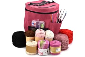 Rehomy - Borsa portaoggetti con tracolla, per lavori a maglia, con tracolla per gomitoli di filato e uncinetti.