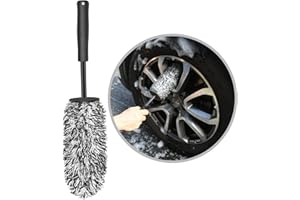 URAQT Car Wheel Brush, No Metal Wheel and Rim Detail Brush, Car Wheel Cleaning Brush, Soft, Dense Alloy Wheel Brush, Suitable for Cars/Motorcycles/Bikes Wheels and Rims