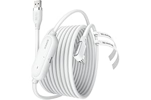 AMVR Link Kabel mit Ladeanschluss 5m(16Ft) Kompatibel mit Quest 3/Meta Quest 3S, Pico 4 Ultra Zubehör, PC/SteamVR Headset Zubehör High Speed 5Gbps USB 3.0 to USB-C VR Ladekabel