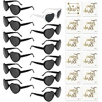 Kit Accessoires Enterrement Vie De Jeune Fille - 10 Lunettes Cœur + 10 élastiques Satin + 10 Tatouages Temporaires