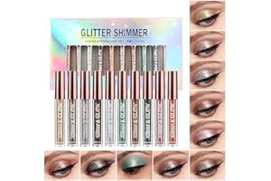 BELIKY GIRL Ensemble de fard à paupières liquide à paillettes métalliques 10 couleurs ensemble de fard à paupières fumé imperméable longue durée à séchage rapide kits de maquillage pour les yeux (A)