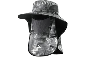 SEEK SURE Sun Hat with Neck Flap for Men, Wide Brim UV Protection Fishing Hat Full Coverage Hat for Summer Outdoor