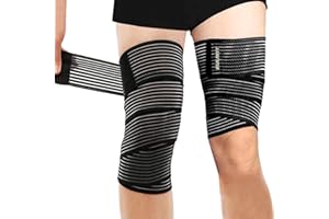 EULANT Lot de 2 Bandages 180cm - Bandage élastique - Support de coude - Genouillère élastique - Bandage de soutien de la cheville - Compression de la cuisse - Bandage de compression pour le sport