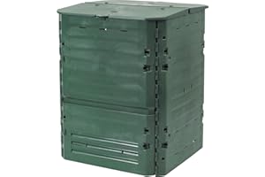 GARANTIA Thermo-King Composteur de Jardin 900L Vert – Bac à Compost extérieur Robuste – Composteur Grande capacité pour déchets organiques – Bacs à Compost Pratiques pour Potager et Jardin