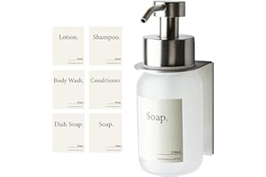 DESIGNFABRIK HAMBURG Design Amburgo Dispenser sapone bagno a muro autoadesivo | Dispenser sapone cucina | Porta sapone bagno | Accessori cucina | Vetro e acciaio inossidabile | Senza forare | Grigio Frost da 250 ml