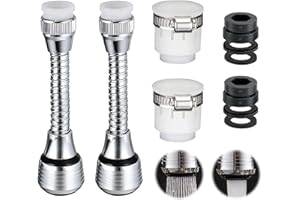 APKPESTERML 2 Pcs Kitchen Tap Spray Head, Movable Kitchen Sink Tap Spray Head Faucet Sprayer Attachment with Adjustable Faucet Extender Flexible 2 Modes Tap Aerator Filter Nozzle Anti-Splash for Bathrooms